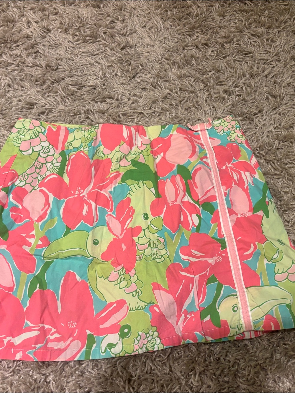 Lilly Pulitzer Pink Green Multi Floral Print Mini Skirt